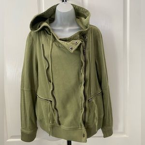 🤩HOST PICK🥳NEW wTag-FREE PEOPLE Olive Sparrow Hooded Jacket L